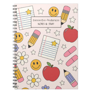 Cute Back to School Pattern    School Supplies  Notebook