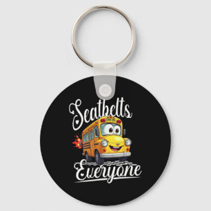 Cute Back To School Seatbelts Everyone Bus Driver Key Ring