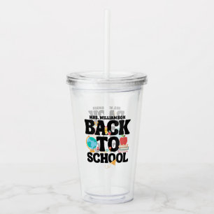Cute Back To School Teacher Acrylic Tumbler
