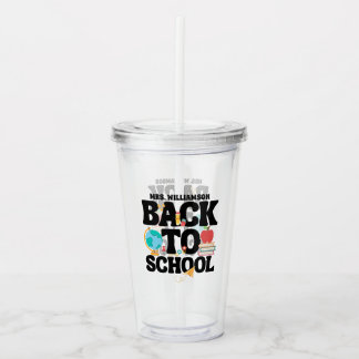 Cute Back To School Teacher Acrylic Tumbler