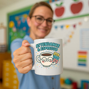 Cute Back-to-School Teachers Mug, Attendance  Coffee Mug