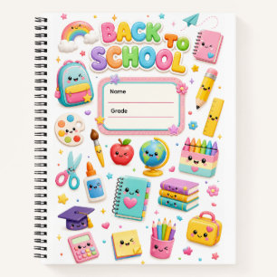Cute Back To School Your Name Your Grade Notebook
