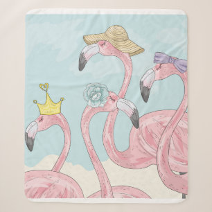 Cute background with flamingos. Summer background Sherpa Blanket