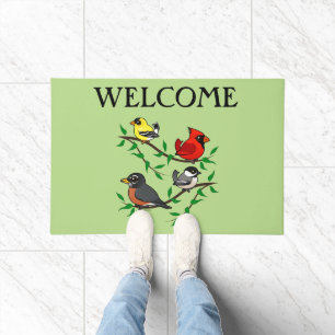 Cute Backyard Birds Doormat