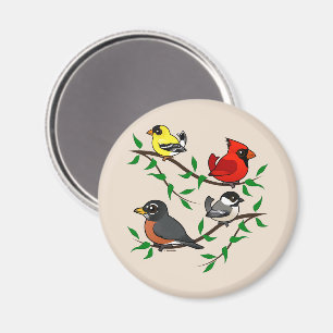 Cute Backyard Birds Magnet