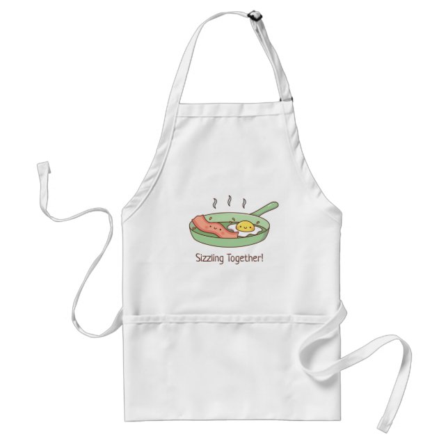 Cute Bacon and Egg Sizzling Together Funny Vday Standard Apron (Front)