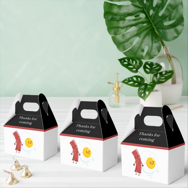 cute Bacon eggs Breakfast  Favour Box (Multiple)