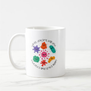 Cute Bacteria Science Lab Sticker for Microbiology Coffee Mug