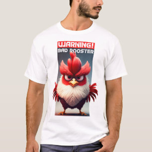 Cute Bad Rooster Illustration  T-Shirt