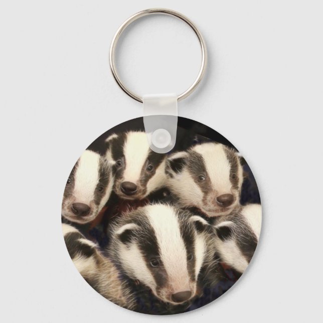 Cute Badger Cubs Key Ring (Front)
