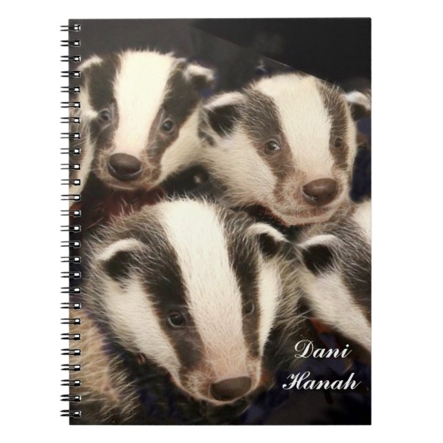 Cute Badger Cubs Notebook (Front)