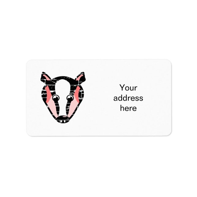 Cute Badger Face Label (Front)