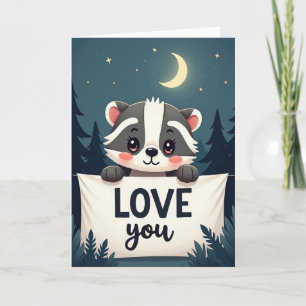 Cute Badger I Love You Card