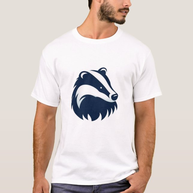 Cute Badger Minimalist Print  T-Shirt (Front)