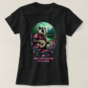 Cute Badger playing a banjo, Badger Lovers T-Shirt