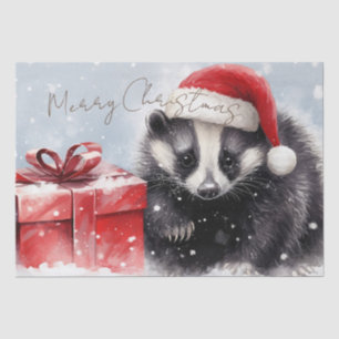 Cute Badger Winter Christmas Tissue Paper