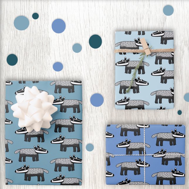 Cute Badger Wrapping Paper Sheet (Creator Uploaded)