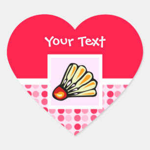 Cute Badminton Heart Sticker