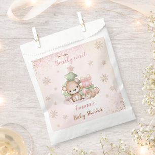 Cute Baer Christmas Girl Baby Shower Favour Bag