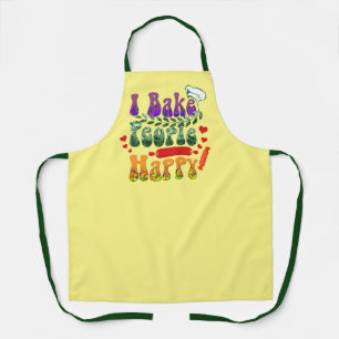 cute bake people happy word art apron