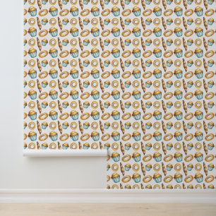Cute baked bread tiled pattern wallpaper