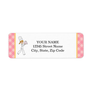 Cute Baker Address Label Personalised