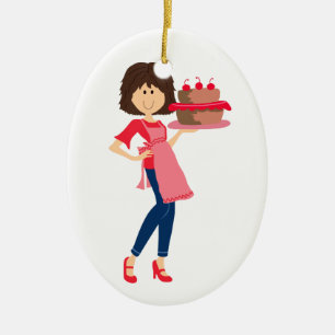 Cute Baker Ceramic Tree Decoration