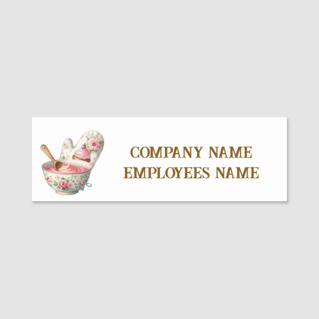 Cute Bakery add names Name Tag (Front)