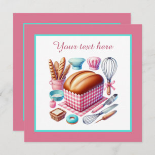 Cute bakery bread party invitation