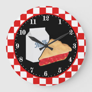 cute bakery cherry pie  large clock