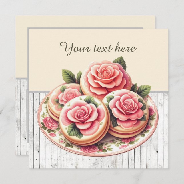 Cute bakery cookie party  invitation (Front/Back)