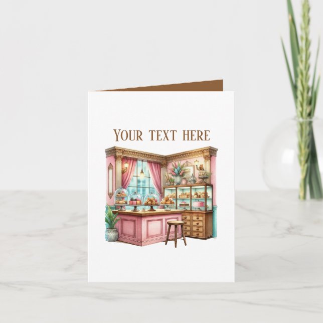Cute Bakery counter customizable Card (Front)