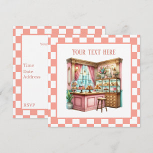Cute Bakery counter party invitation