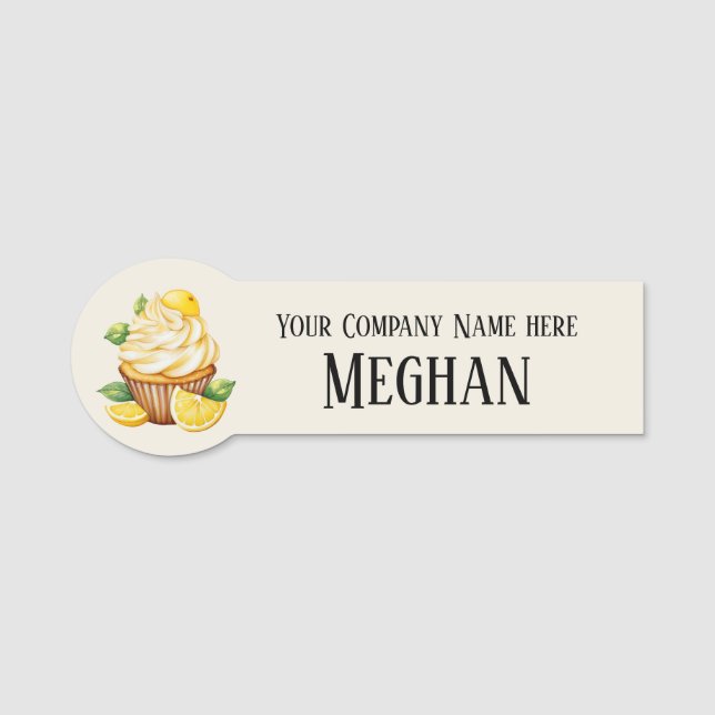 Cute bakery cupcake add name employee  name tag (Front)