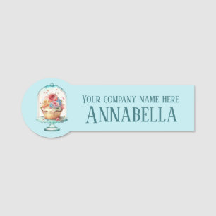 Cute bakery cupcake add name employee  name tag