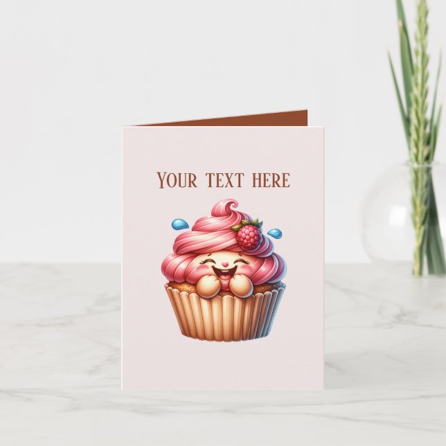 Cute bakery cupcake vendors customizable card (Front)
