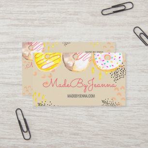 Cute bakery doughnut food business card