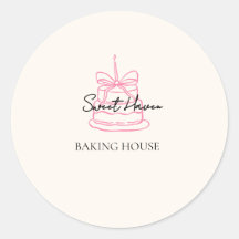 Cute Bakery Logo Sticker | Cake & Dessert Brand La