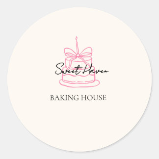 Cute Bakery Logo Sticker | Cake & Dessert Brand La