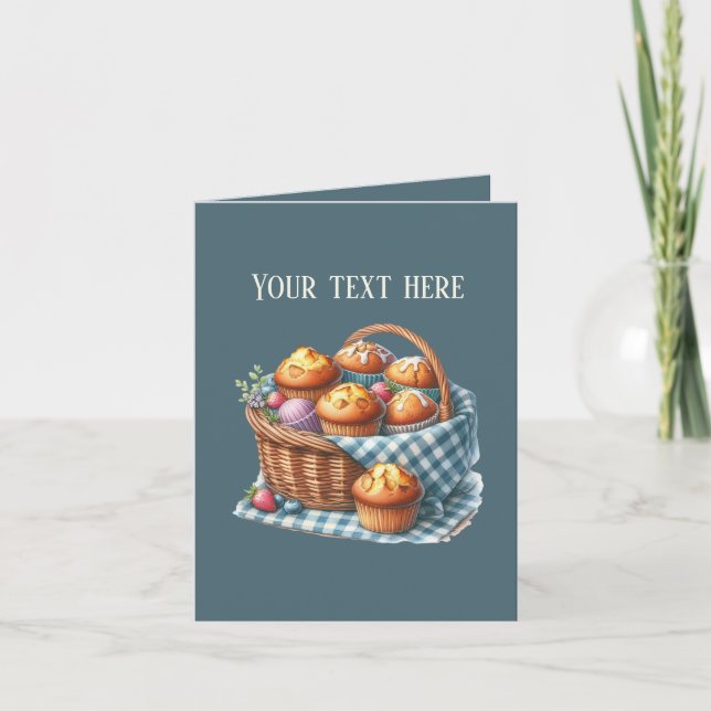 Cute Bakery muffins customisable Card (Front)