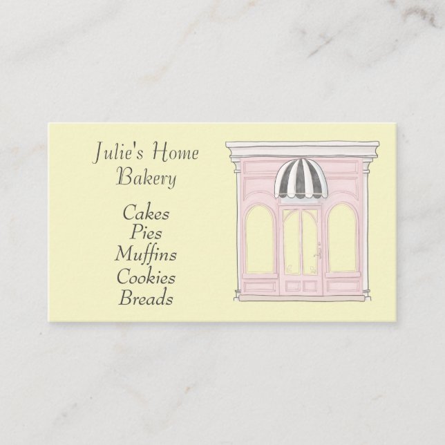 Cute Bakery Shop Business Card (Front)
