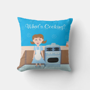 Cute Baking Housewife Customisable Kitsch Design Cushion