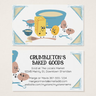Cute baking ingredients bakery business card