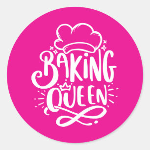 Cute Baking lovers word art Classic Round Sticker