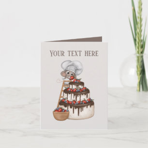Cute baking mouse add text card