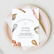 Cute Baking Party Girl's Birthday Invitation
