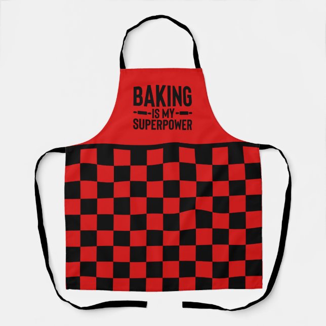 Cute baking superpower word art  apron (Front)