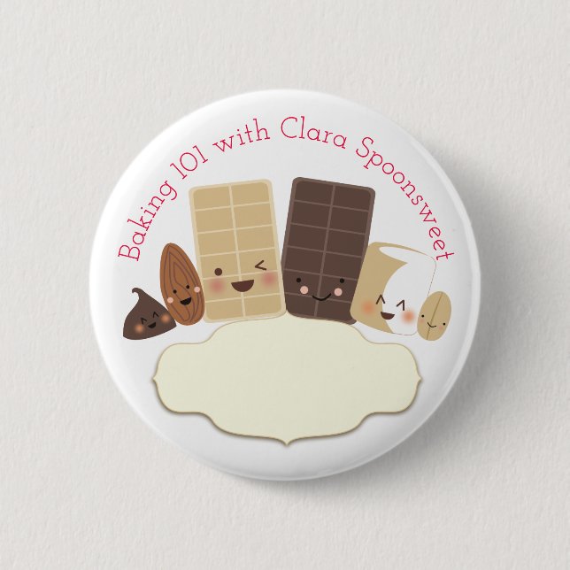 Cute baking sweets cooking class bakery name badge (Front)