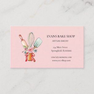 Cute Baking utensils bakery business card