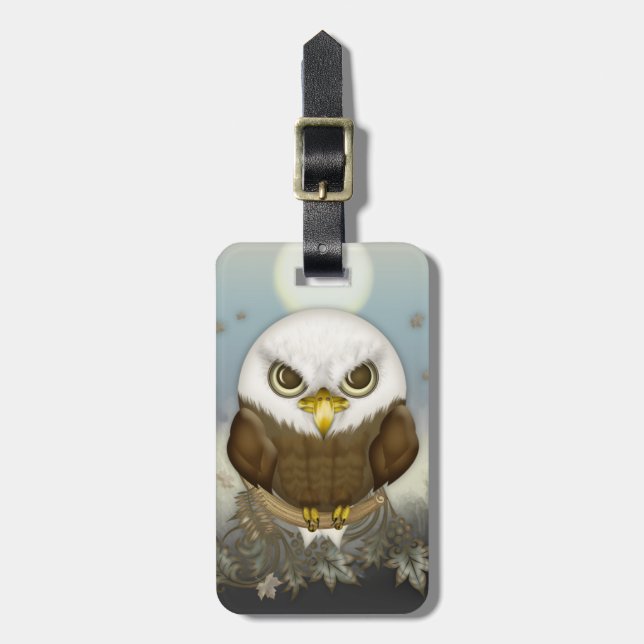 Cute Bald Eagle Luggage Tag (Front Vertical)